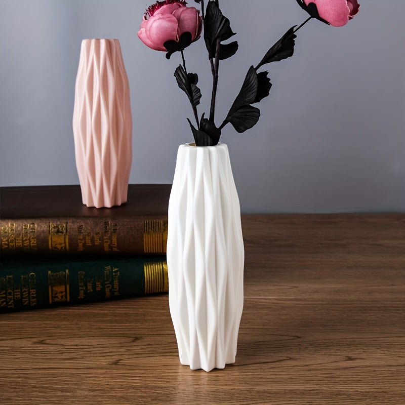 Nordic plastic vase for creative modern flower arrangements. Perfect for scene and room decor, wedding supplies and favors (flowers not included).