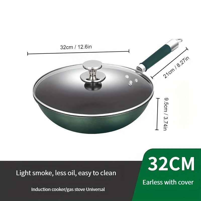 One-piece set of Non-Stick Cast Iron Skillet, Egg Fry Pan, Woks & Stir-Fry Pans for Gas Stove Top and Induction Cooker. Includes Kitchen Utensils, Gadgets, and Accessories for Home Kitchen.