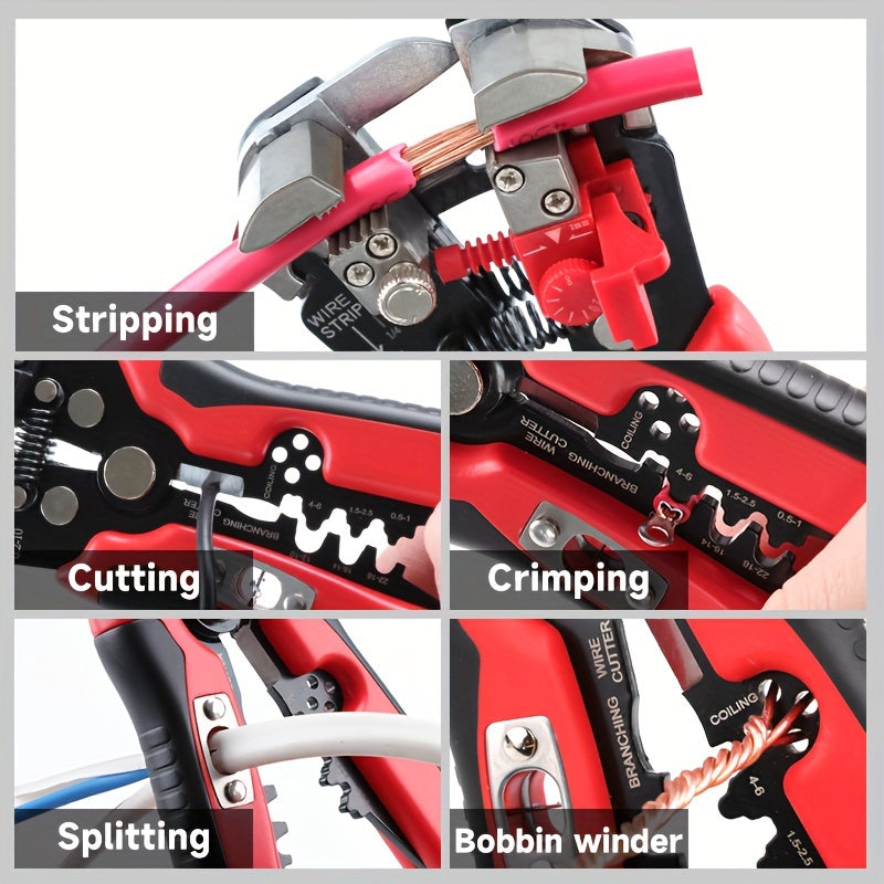 5-in-1 Automatic Wire Stripping Pliers for Crimping, Cutting, Splitting, and Merging Wires