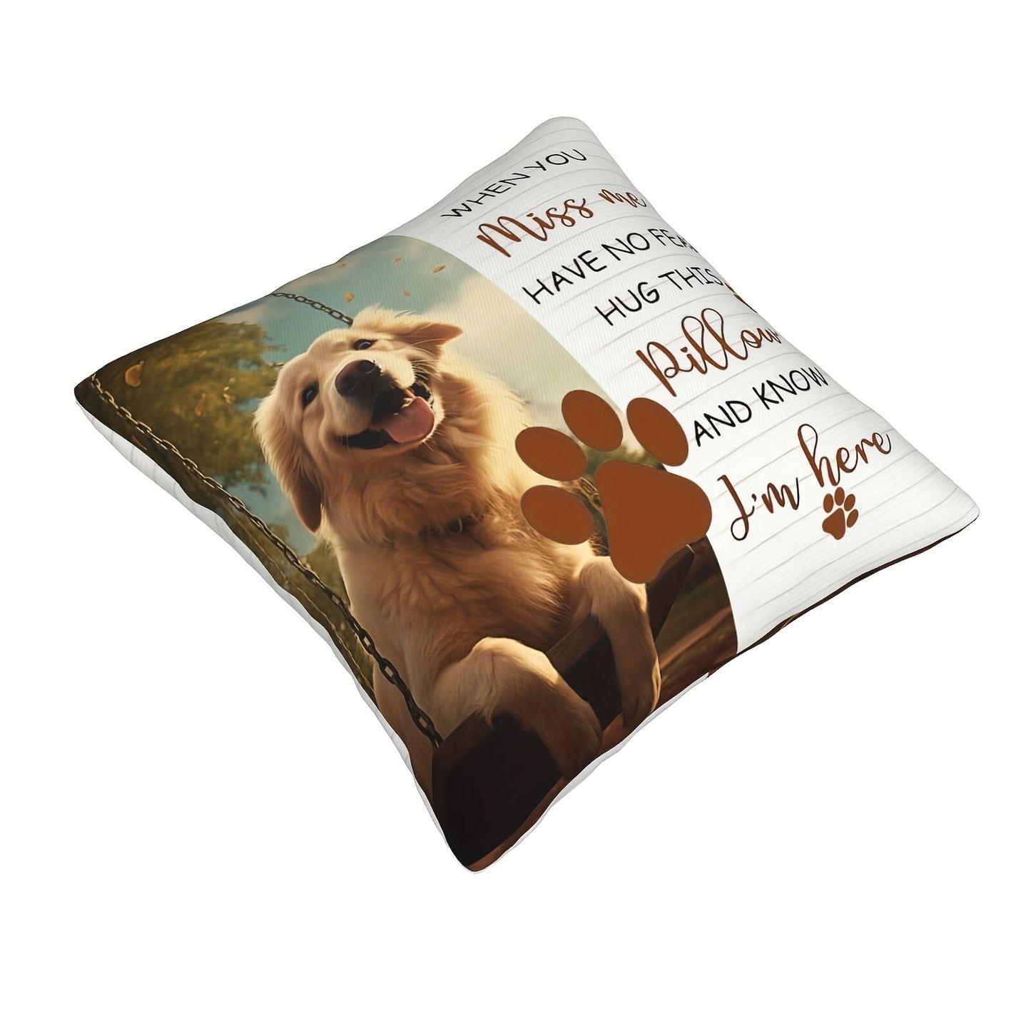 Customize your own pet pillow with a unique portrait, perfect for hugging! This double-sided print photo pillowcase makes a great home decor or memorial gift. Please note, pillow core is not included.