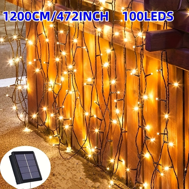 12m 100-light Solar Starlight String Lights