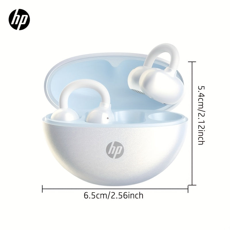 HP FreeClip Wireless Earbuds with active noise cancellation, touch control volume, type-C charging, condenser mic, and USB rechargeable lithium polymer battery compatible with cellphones