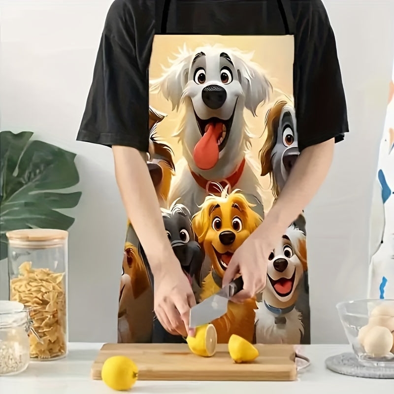 Beloved by dog lovers, this apron with a cute cartoon design is perfect for cooking and cleaning. Ideal for pet enthusiasts and a great Valentine's Day gift.