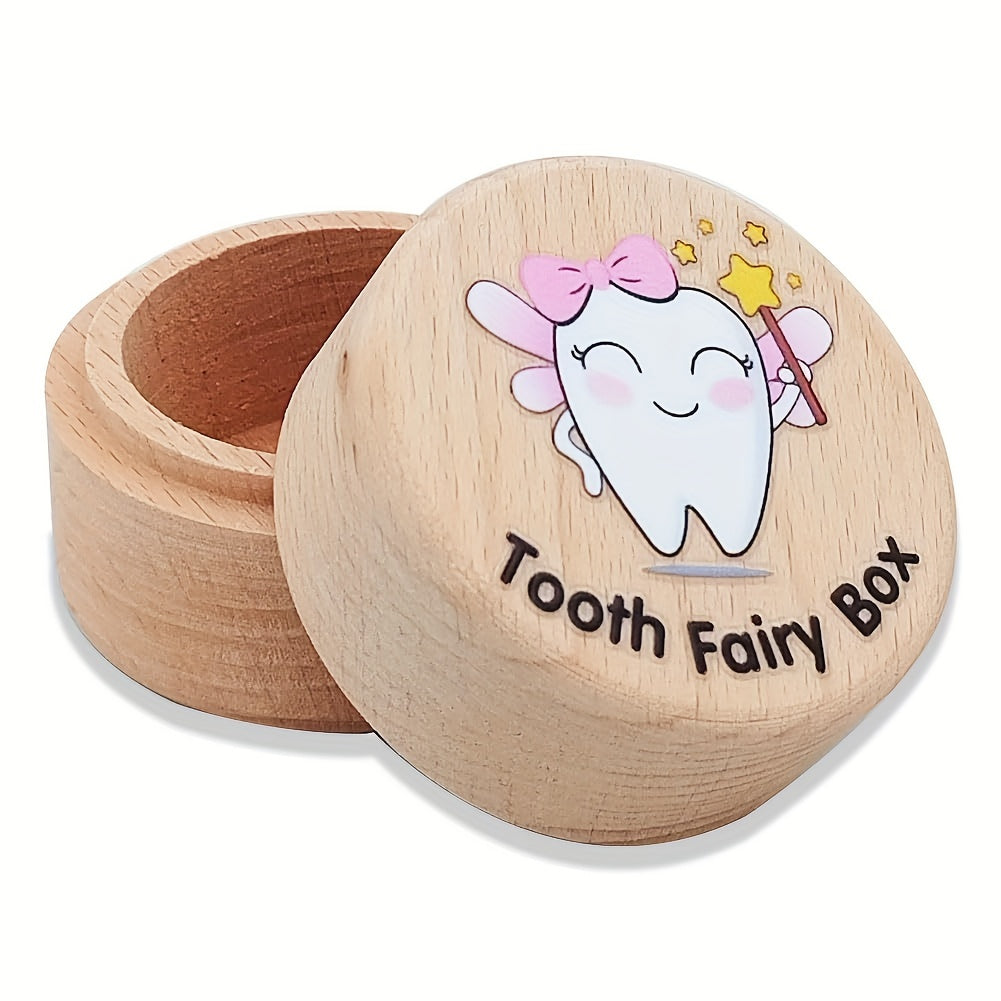 Adorable Wooden Tooth Fairy Box for Girls - A Magical Keepsake for Lost Teeth, Ideal Gift for Kids' Birthdays & Baby Showers