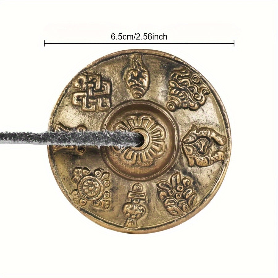 6.6cm Tibetan Tingsha Cymbals with Eight Auspicious Symbols,ideal for Yoga and Healing.