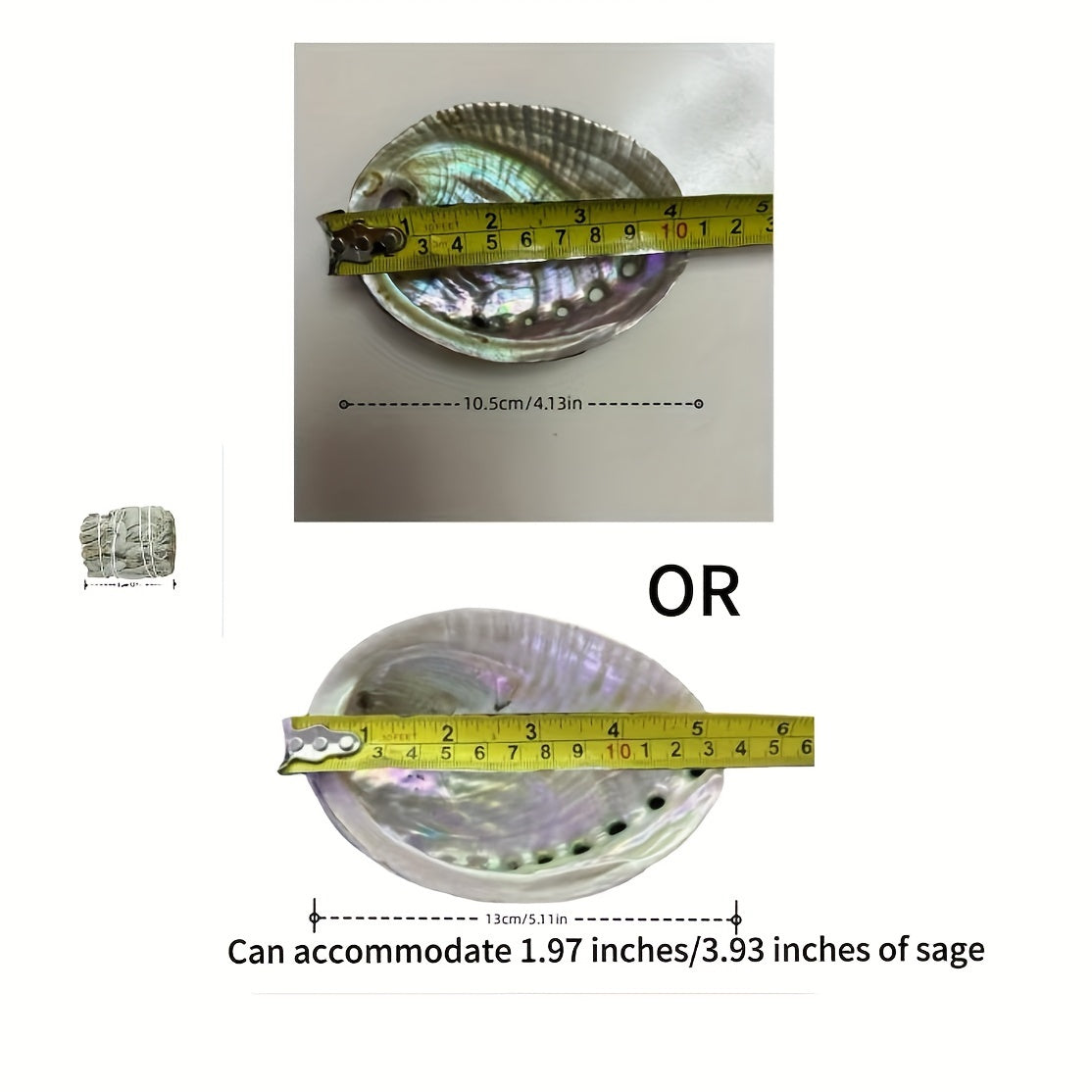 Упаковка из 1 или 2 больших раковин абалона для окуривания, сжигания благовоний и домашнего декора, размером 10,16-12,7 см.