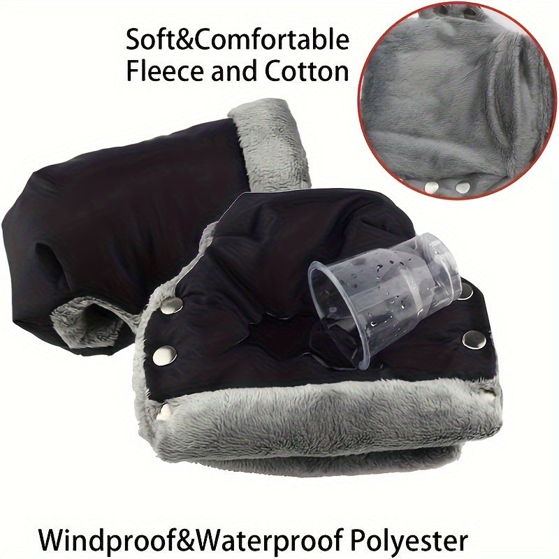 Stay warm and protected with these Waterproof and Wind-proof Stroller Gloves - Perfect for Strollers, Bicycles, and Trailers