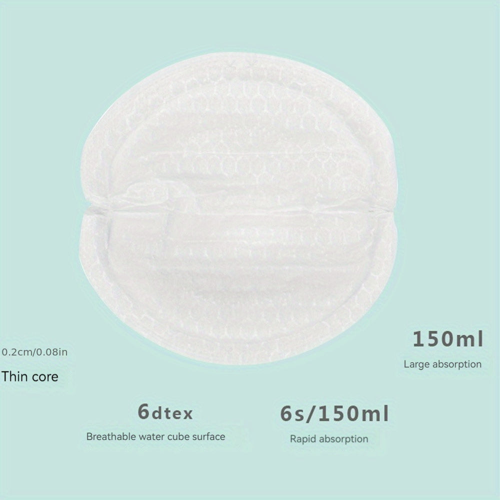 100 pieces of soft nursing pads made of cotton for comfortable wear. These disposable breast pads are designed with comfort in mind.