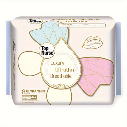 Top Nurse Sanitary Pads Combo Pack, Ultra Thin Soft Menstrual Napkins, Leak-Proof, Skin-Friendly Surface, Day & Night, Breathable, Unscented - Assorted Sizes (245mm & 290mm), Multi-Pack