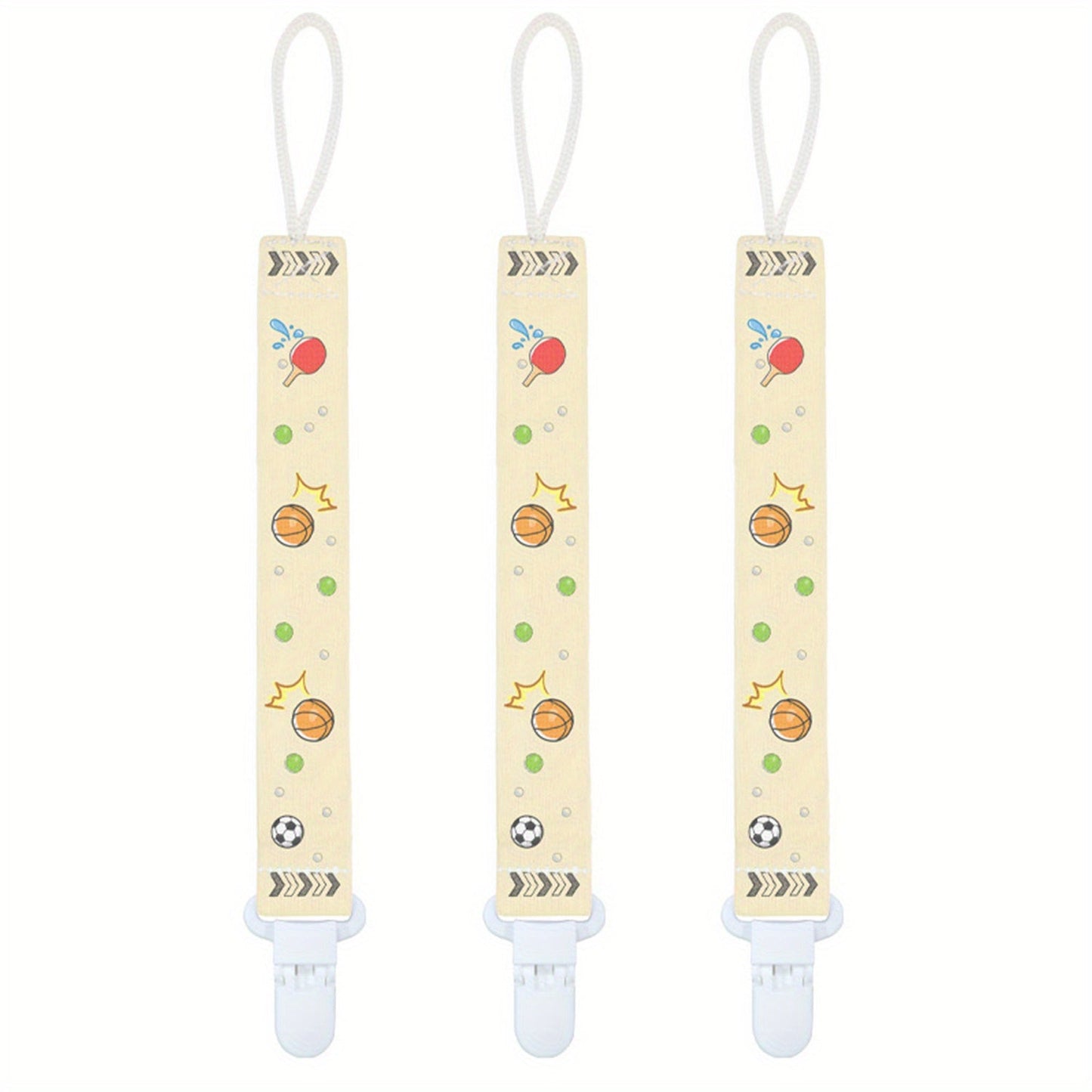 COZYPANDA Pacifier Clips - Set of 3, Universal Fit, Strong and Durable, Various Designs, Keep Pacifiers Securely Attached, Perfect Baby Shower Gift.