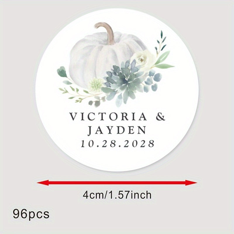 Personalized Round Labels for Bridal Showers - Custom Thank You Stickers with Name & Date, Matte Finish on Recyclable Paper