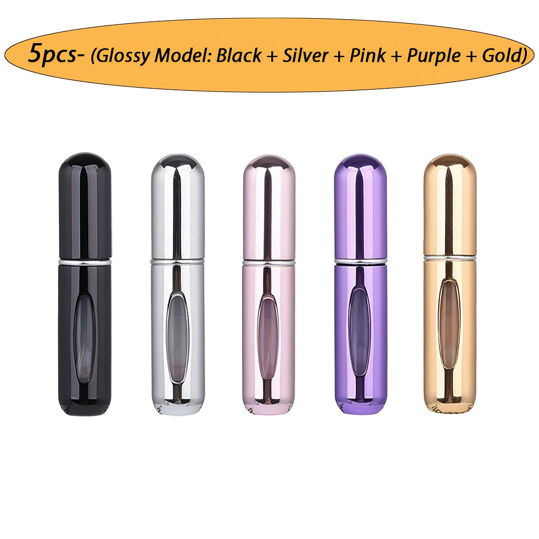 Refillable atomized perfume bottle ideal for travel and outings (5ml), suitable for men and women, makes a great gift.