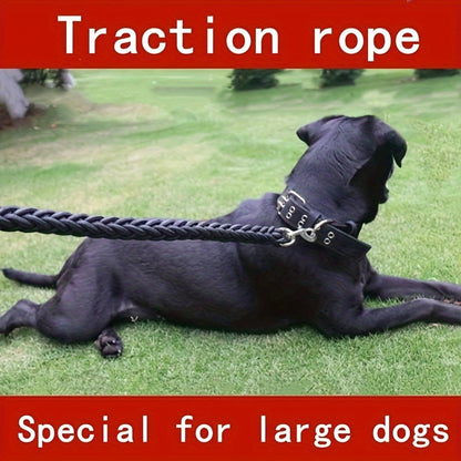 Durable braided dog leash for effective training and comfortable walking.