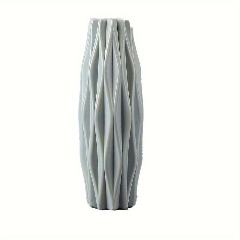 Nordic Style Flower Vase for Living Room Decor, Imitation Glaze Plastic Vase for Dry and Wet Flowers, Aesthetic Spring/Summer Home Décor