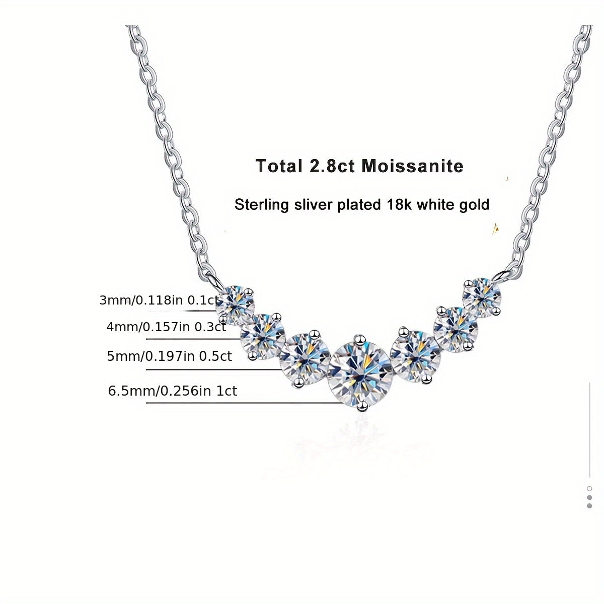 Beautiful 2.8ct Moissanite Choker Necklace for Women - Exquisite 925 Sterling Silver, Ideal for Engagement, Anniversary, and Birthday Presents