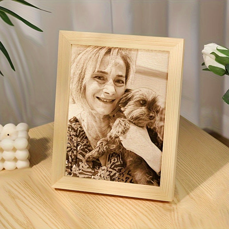 Custom Engraved Wooden Photo Frame - Personalized Picture Holder for Cherished Memories, Ideal Present for Birthdays, Anniversaries, Weddings & Valentine's Day