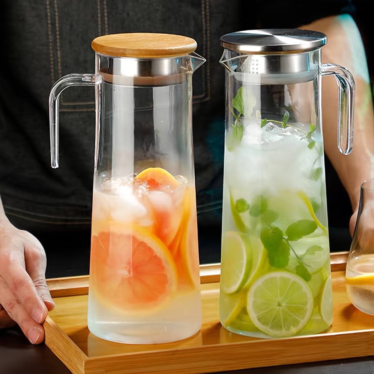 - Spacious, heat-resistant juice jug with handle
- Suitable for iced tea and beverages 
- Great for home and office.