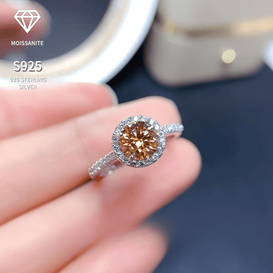 Valentine's Day Gift - Elegant 925 Sterling Silver Ring with 1 Carat Yellow Moissanite, 18K Plated, Perfect for Daily Wear and Wedding Anniversaries, Birthstone for December, Synthetic Gemstone - Versatile for All Seasons