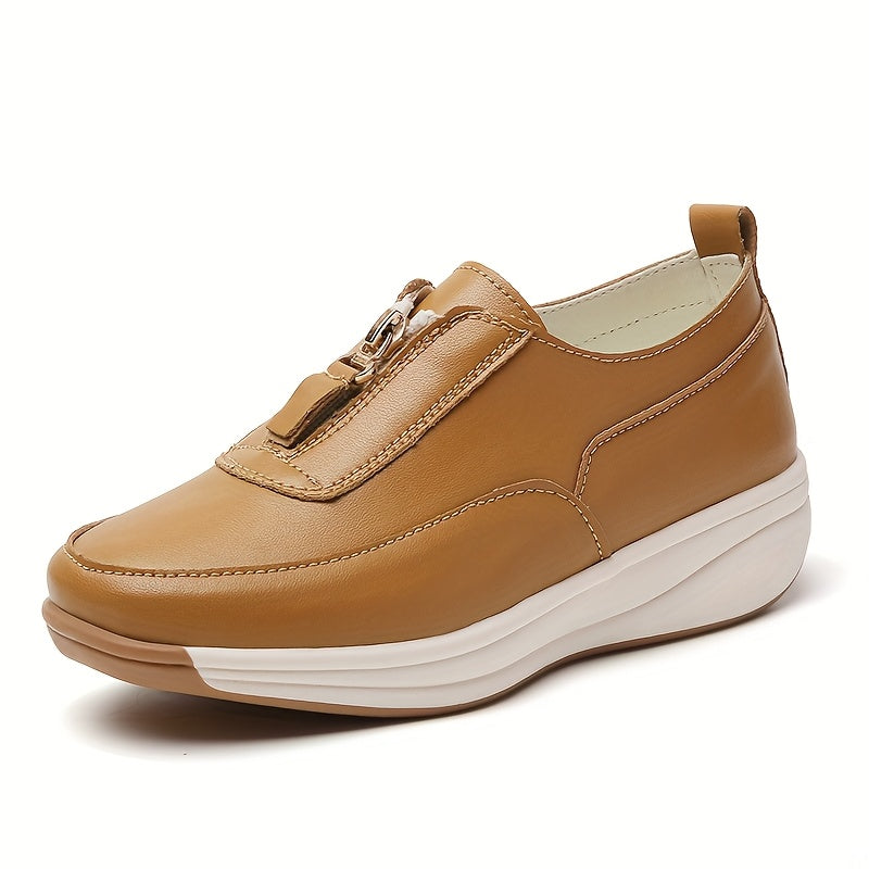 New women's casual flat shoes for spring and autumn, stylish driving shoes, height-increasing loafers.