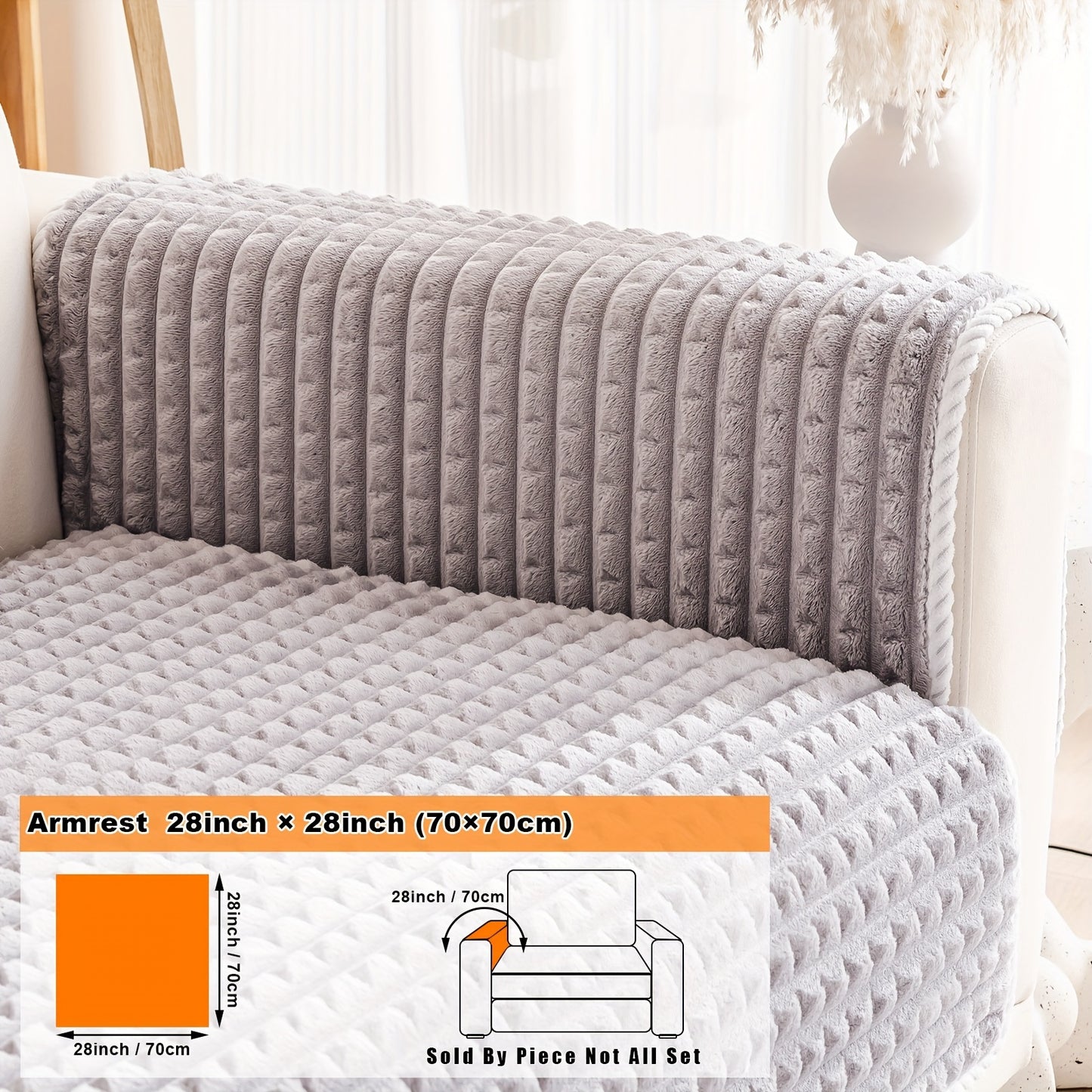 Thick, non-slip plush sofa cover suitable for all types of furniture, pet-friendly, easy to clean.