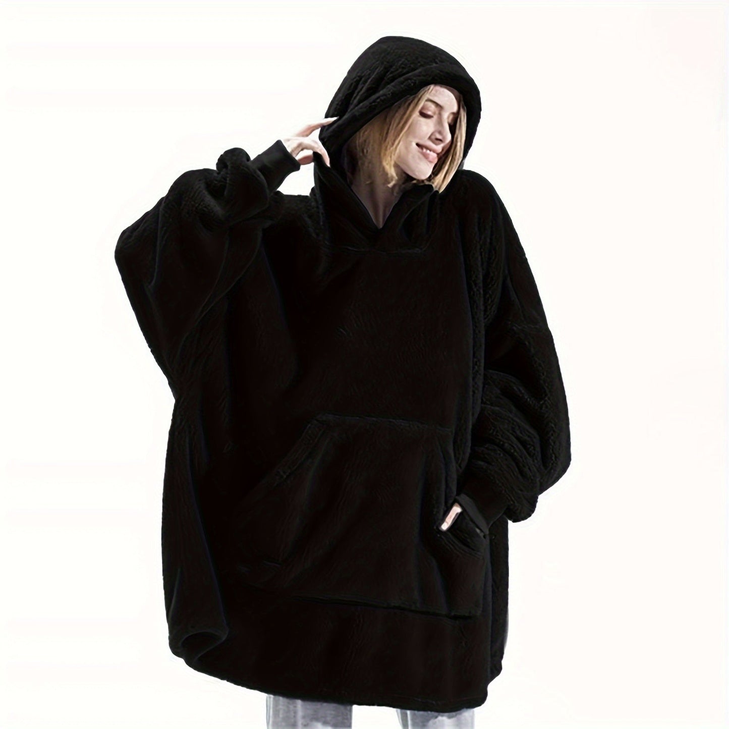 Wearable Blanket: Stay warm and cozy with this super soft winter blanket hoodie for women and men. Features thick flannel material, large pockets, and is the perfect gift for women and moms.