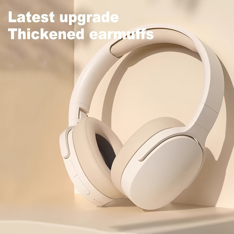 New foldable wireless earphones perfect for tablets, PCs, TVs, phones, birthdays, Easter travel gifts. Comfortable leather design with soundproofing.