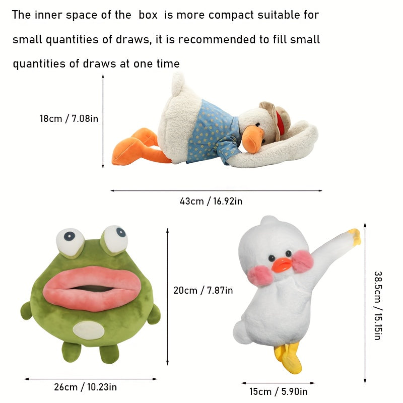 Cute duck car tissue box for creative car decoration.