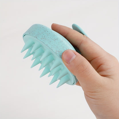 Silicone hair washing brush with plastic massage comb for hair washing and hairdressing.