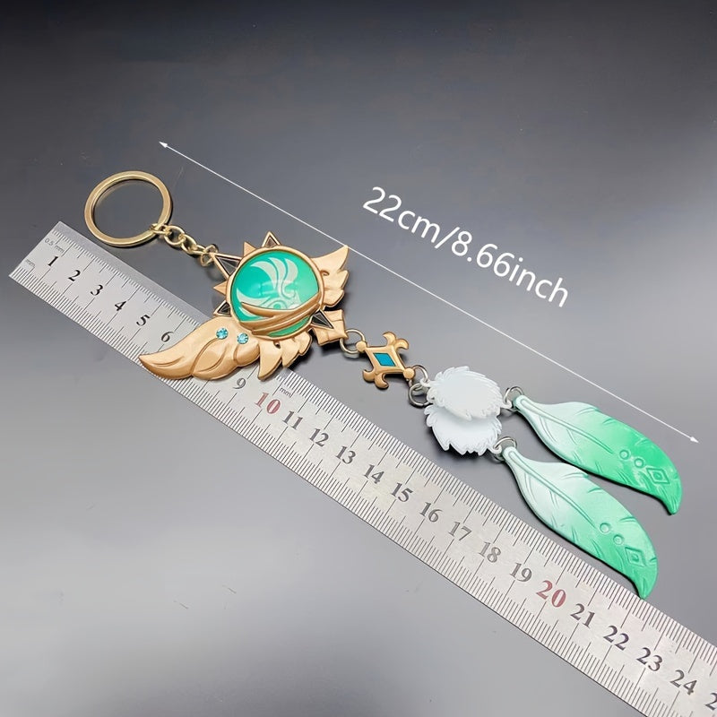 Luminous Green Metal Keychain inspired by Anime - Made from Alloy, Glows in the Dark, Perfect for Backpacks and as a Fashion Accessory for Women