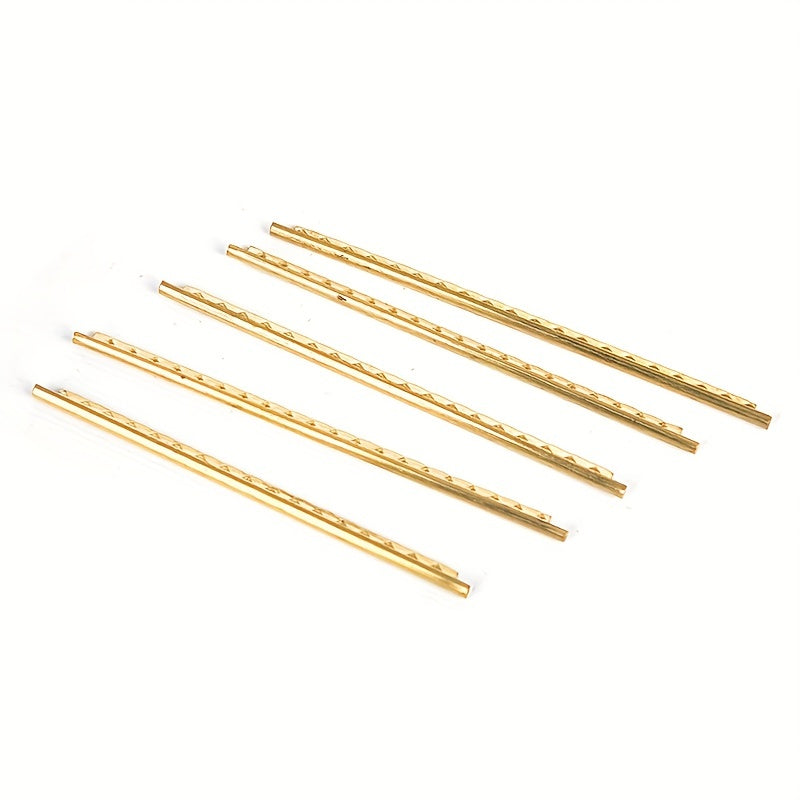 Brass fret wire set for acoustic & bass guitars, 19pcs with golden finish, 2.2mm width.