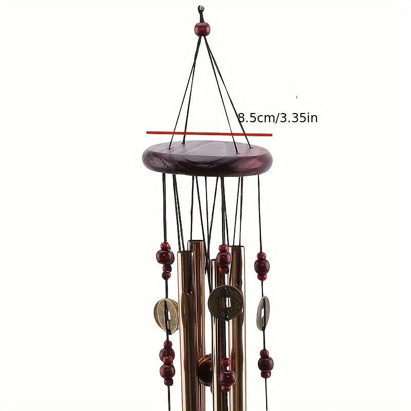 Durable Multitube Garden Patio Decor: Large Deep Tone Wind Chimes for Outdoor Use - Antique Bronze Metal with Solid Wood Top, Ceiling Mount Wind Chime Ideal for Adults - Great Gifts for Christmas, Halloween, and Thanksgiving.