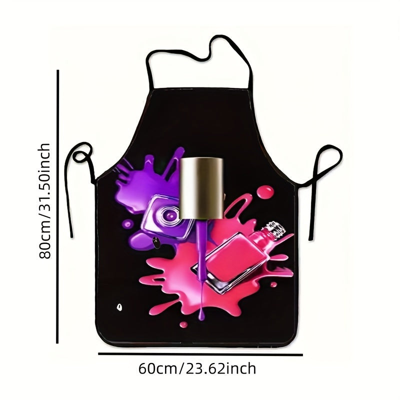 Colorful Design Vibrant Nail Polish Apron: 80cm x 60cm, Protective Kitchen Wear