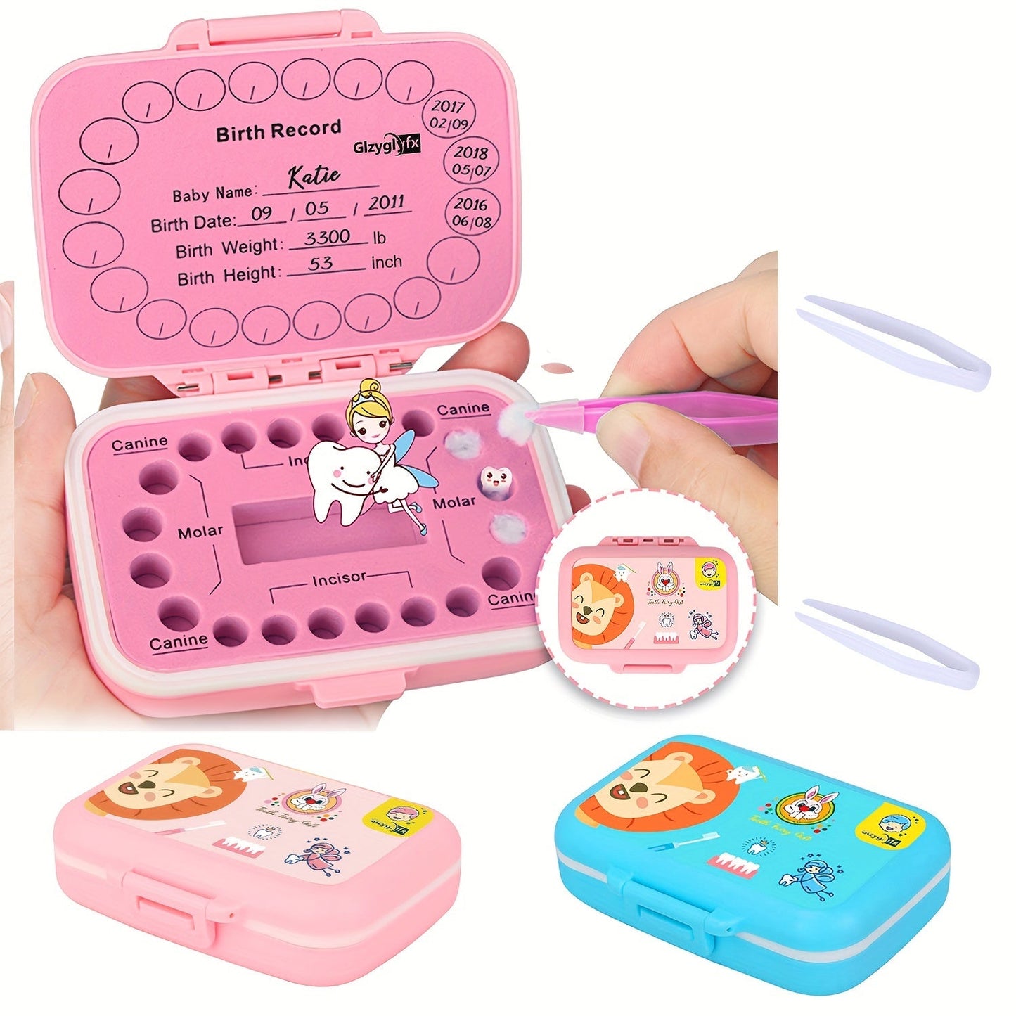 Glzyglyfx Baby Teeth Keepsake Box - Keepsake Tooth Holders for Kids, Tooth Saver and Storage Container for Lost Teeth