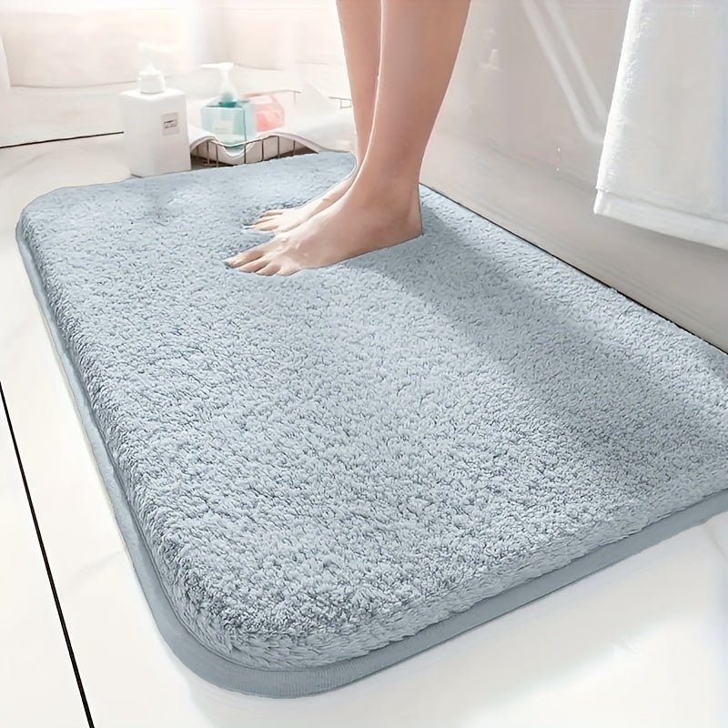 Luxurious Plush Bathroom Bath Mat: This soft and beautiful mat is designed for maximum comfort and absorption, with a non-slip thickened tri-layer material. It is washable and perfect for adding a touch of elegance to your bathroom décor. Also suitable