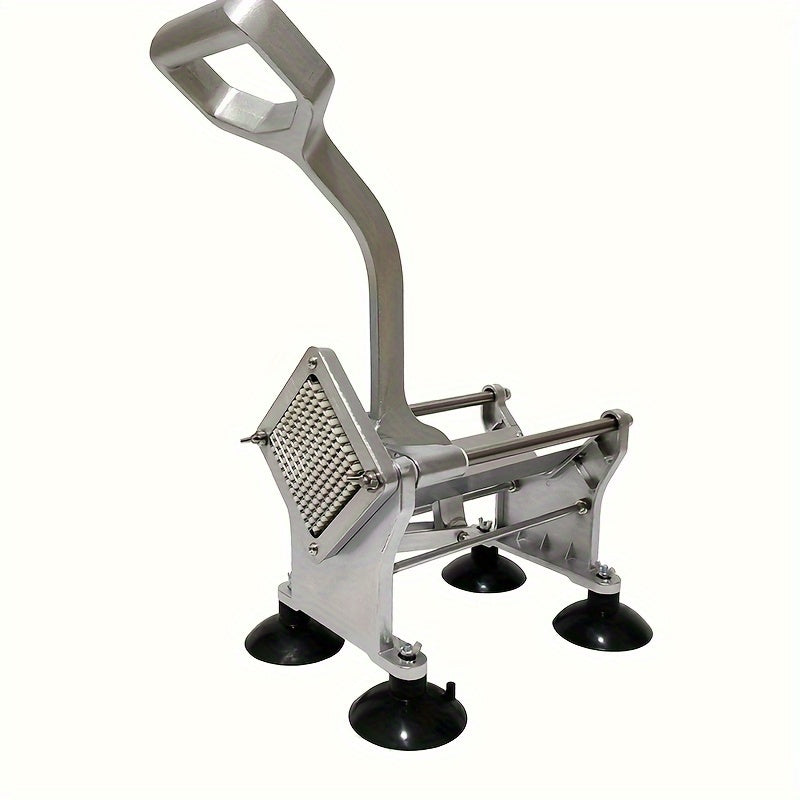 One piece of kitchen equipment, includes a French fry cutter, fruit cutter, vegetable cutter, potato slicer, vegetable chopper, onion chopper, food chopper. A must-have for your kitchen with various uses and functions.