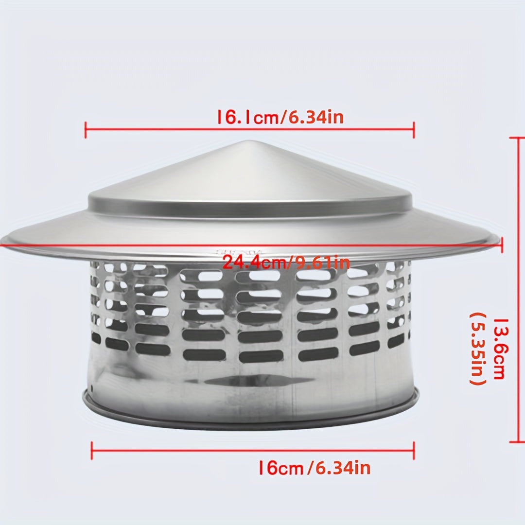 Thickened 304 Stainless Steel Wind Cap for Breathable Exterior Wall Ventilation. Rainproof Louver design for Fresh Air Ventilation and Exhaust. Stainless Steel Chimney Cap for Roof Pipe Exhaust Hood.