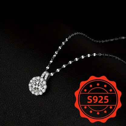 Elegant and luxurious, this S925 silver sunflower pendant necklace is perfect for women. Featuring synthetic cubic zirconia and a full drill flower design, it comes on a choker chain that is perfect for daily wear, parties, and dates. This necklace is a