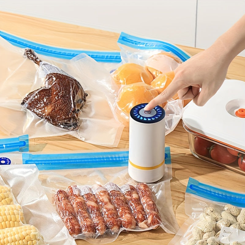 Portable Electric Vacuum Sealer for Food Storage, USB Rechargeable Pump with 5 Reusable Sealer Bags