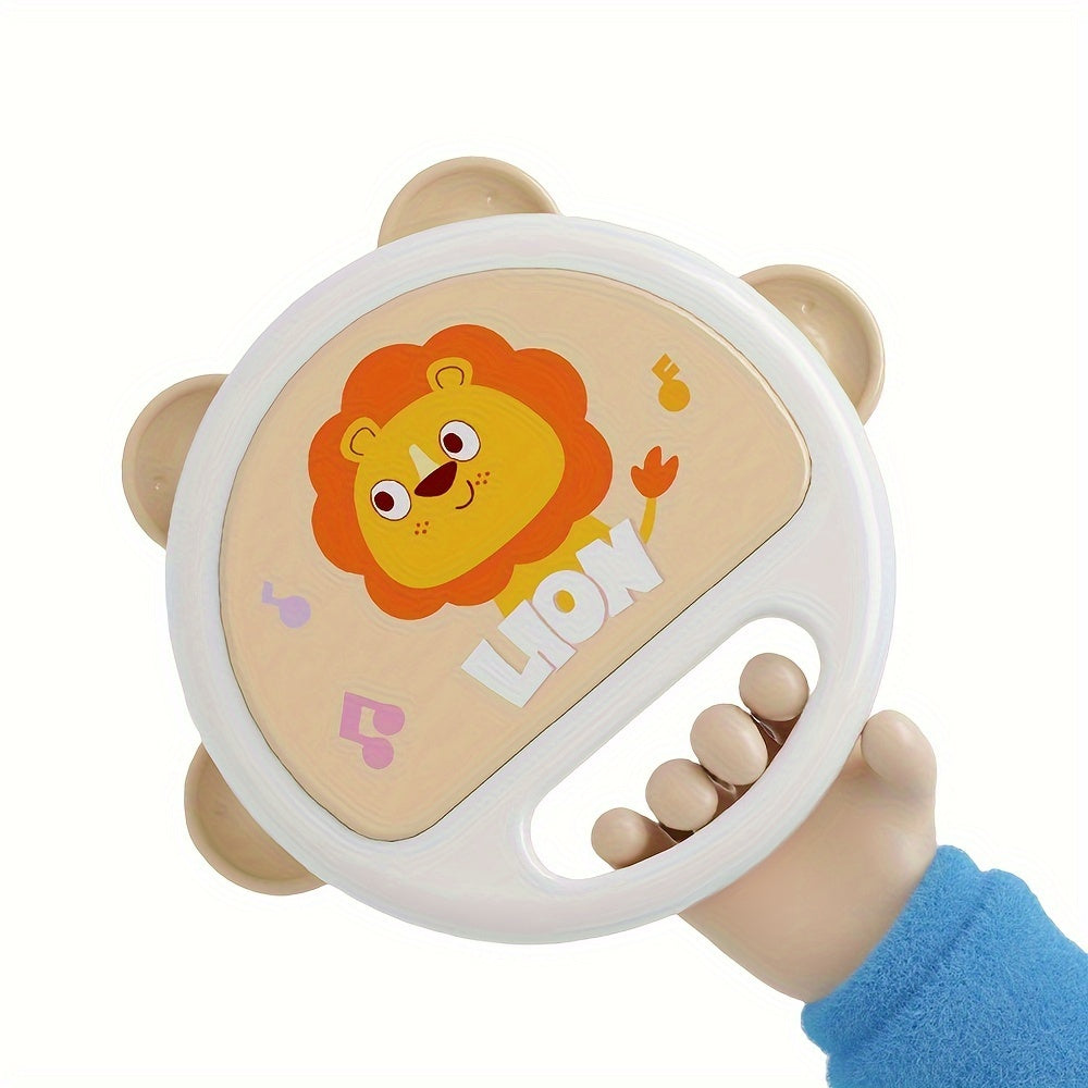 Cute Lion Cartoon Rattle & Hand Drum Toy - Great for Building Grip Strength in Kids, Perfect Halloween & Christmas Present, Ideal for the Holiday Season