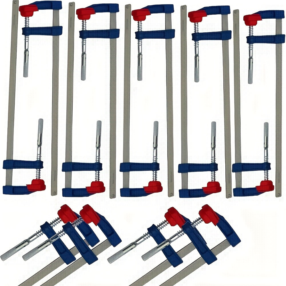 4pc AYQW Quick Slide F Clamps, 15.24cm/30.48cm - Durable Cast Iron Construction, Blue & Red. Ideal for Woodworking & Metalworking, Adjustable Clamps.