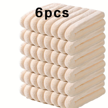 6/12 Pack Coral Fleece Towel Set with high absorbency, soft & comfortable, non-fading, non-shedding qualities. Ideal for everyday use or as a Christmas gift. Contemporary style with a polyester blend, rectangular shape, cartoon theme, knitted fabric, and