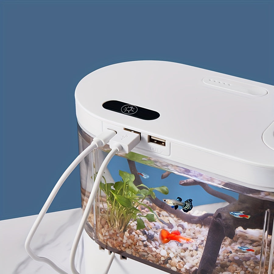 LED Fish Tank with Smart Clean Technology and USB Rechargeability