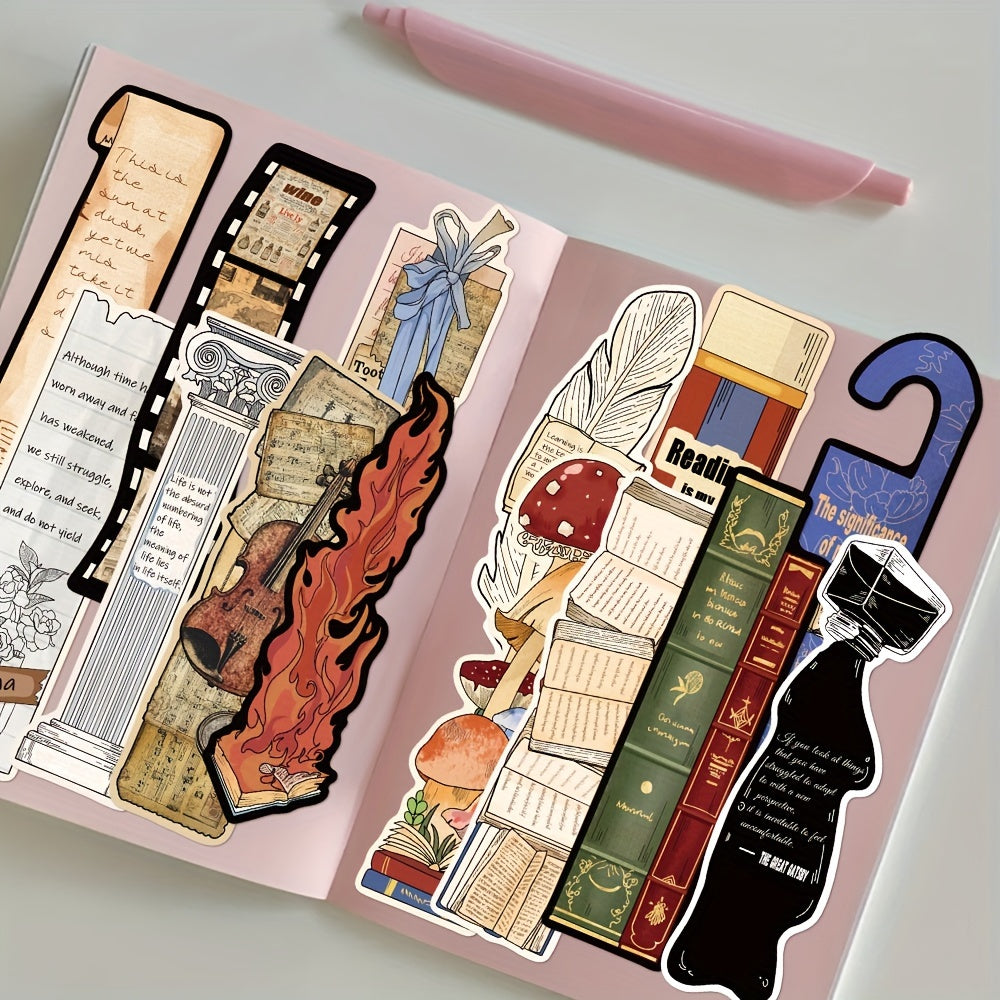 30 vintage reading-themed bookmarks by GUTBD - perfect gift for book lovers.