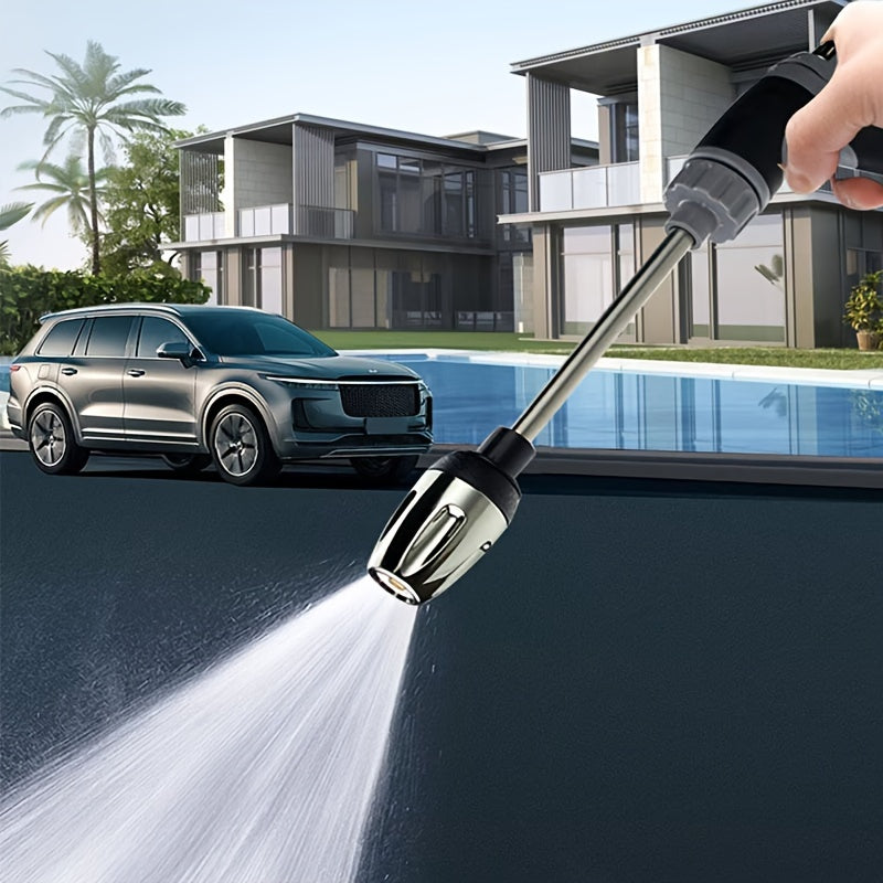 High-Pressure Multi-Function Car Wash Spray Gun with Quick Connect Adapter for Pet and Outdoor Cleaning, includes Hose Nozzles, Durable Plastic Materials.