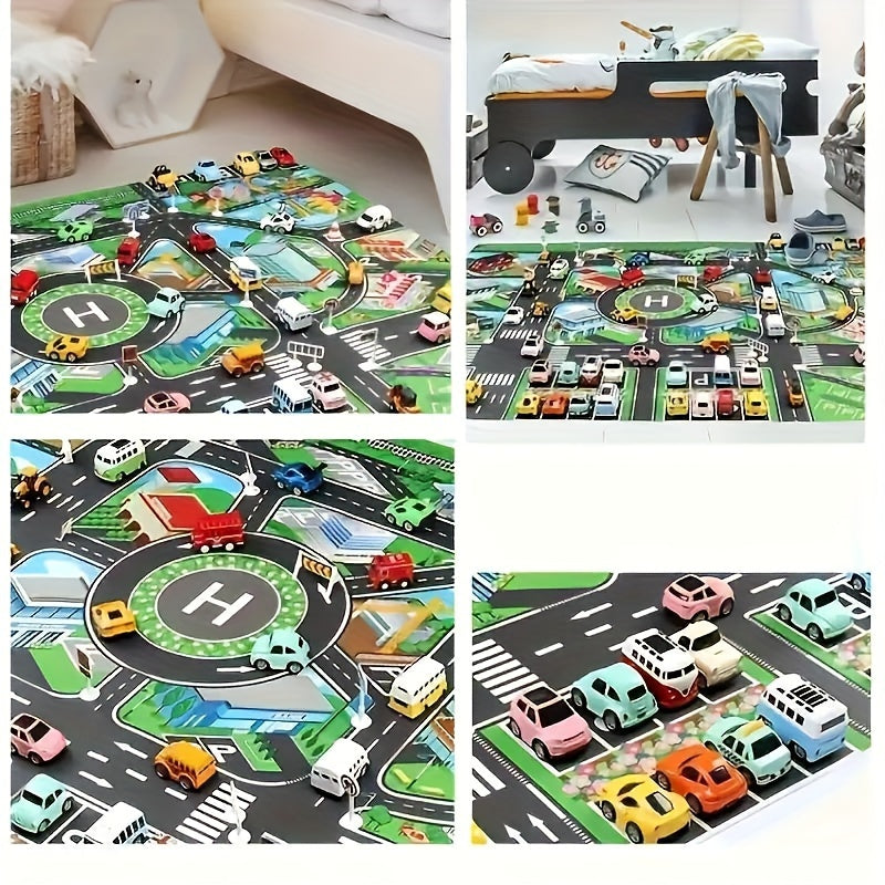 This large city transportation game map is an educational and interactive toy, perfect for children's game time and birthday gifts. It is not a floor mat carpet.