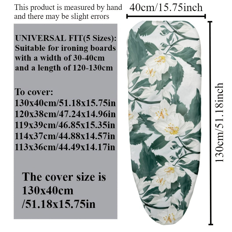 Essential Home and Apartment Accessory: Floral Ironing Board Cover - Thick, Heat Resistant Polyester Blend - Easy to Install and Store, No Electricity Required