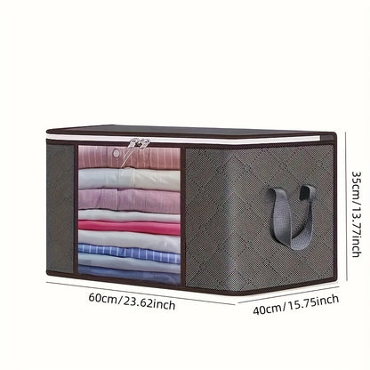 Set of 3 gray organizers with viewing window - spacious, no electricity required, made of cork