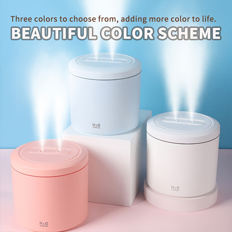 Compact 2L Warm Wave Humidifier with Colorful Aromatherapy Diffuser - USB Powered, Quiet Operation, Auto Shut-Off, for Home & Office Desk.