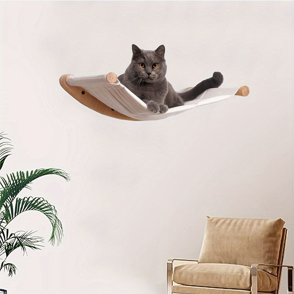 Polyester hanging cat hammock for resting and relaxation, suitable for cats.