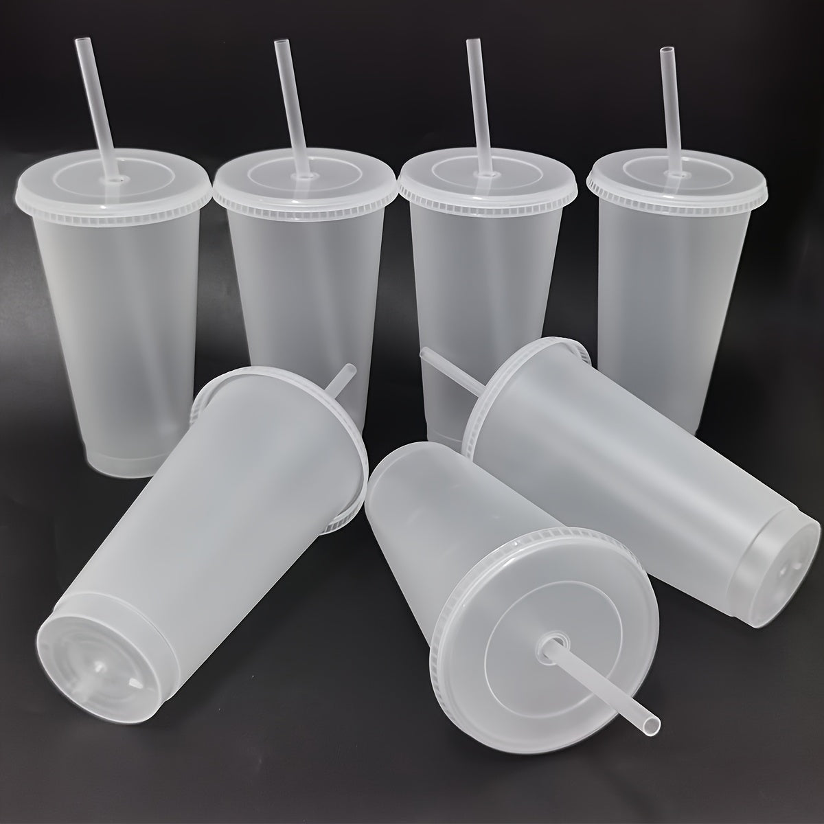 WIYYH 24oz Plastic Water Tumblers with Lids and Straws - 5/10 Pack Reusable Leak-Proof Cups for Parties & Events - BPS-Free - Hand Wash Only